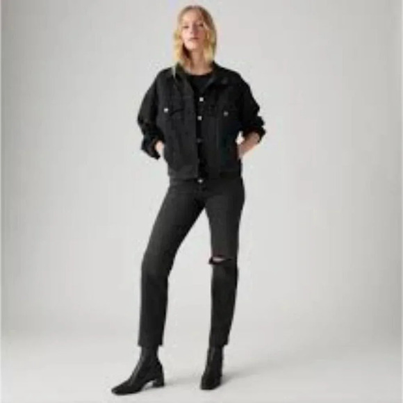 Levi's Wedgie Straight Fit High Rise Jeans After  Sunset Black 34964-0146 27 - Picture 1 of 14